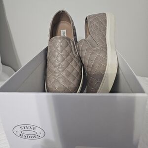 Steve Madden Quilted Slip-On Sneakers in Taupe